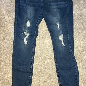 SO Blue Skinny Jeans with Distressing